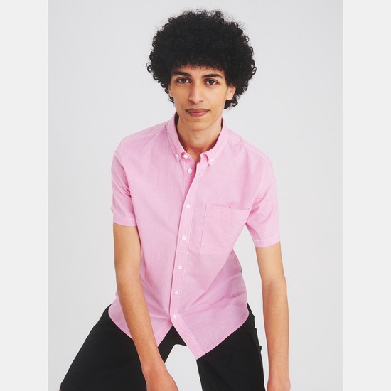 Aigle Short-sleeved Striped Shirts Men Pink ZA-05328